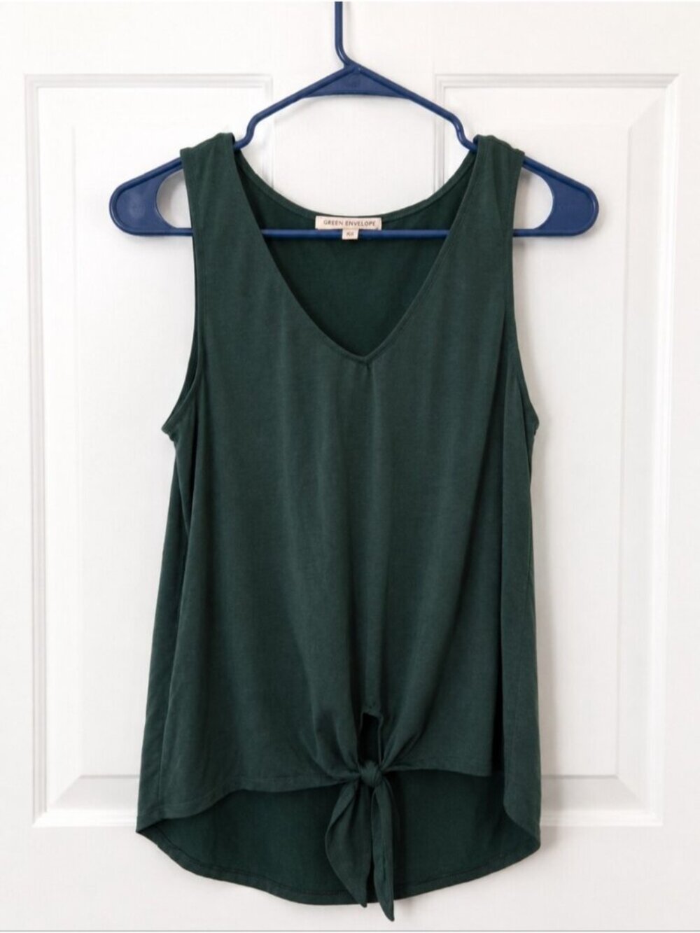 V Neck Tank Top Tie Front XS - Picture 2 of 4